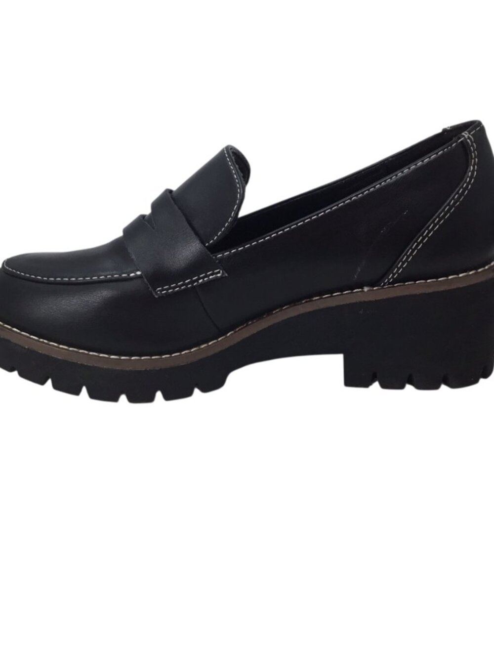 Blondo Daina Leather Platform Penny Loafers Chunky Black Size 8.5 Waterproof - Picture 5 of 9